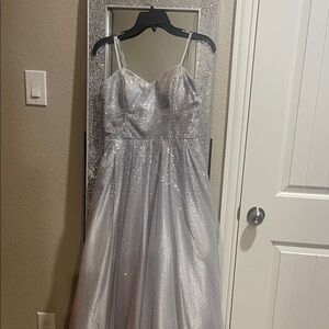 Shimmering Silver Evening Gown